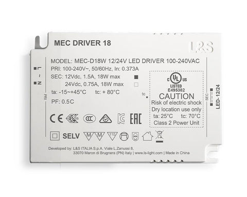 L&S MEC System Driver 18W. To suit 24V components