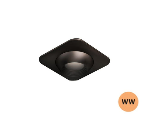 L&S LED 24V Focus Black Square Downlight. Single. Size: 25mm. Colour: Warm White 3000K