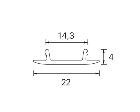 L&S MEC 2 Recessed Mounted Profile Kit for Flexible Strip Reel. Length 1500mm