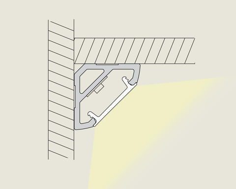 L&S MEC 5 Aluminium Profile For Surface Angle Mounting. Length 1500mm
