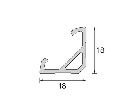 L&S MEC 5 Aluminium Profile For Surface Angle Mounting. Length 1500mm