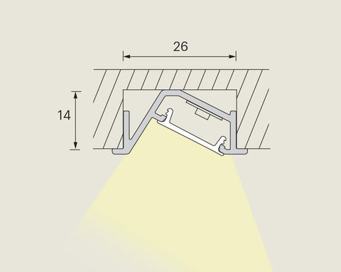 L&S MEC 1/4/5 Frosted Diffuser. Length 3000mm