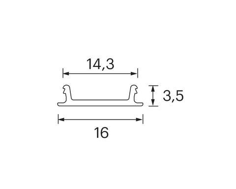 L&S MEC 1/4/5 Frosted Diffuser. Length 3000mm