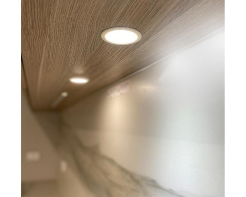 L&S LED 24V Sunny LS Round Downlight. Colour: Warm White (3000K). Diameter: 64mm. Hole Size: 58mm. White Finish.