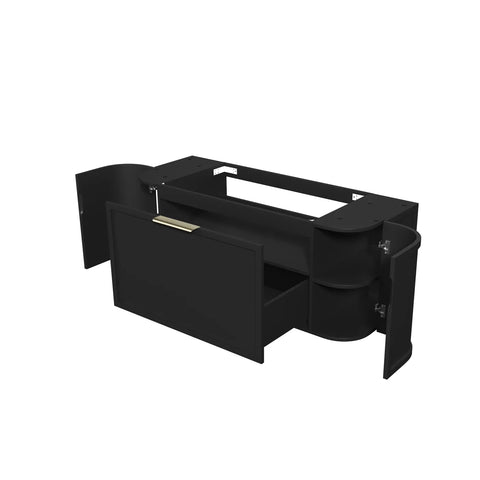 Lancaster Wall Hung Curve Vanity Satin Black (All Size)