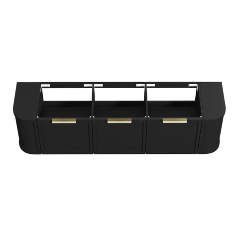 Lancaster Wall Hung Curve Vanity Satin Black (All Size)