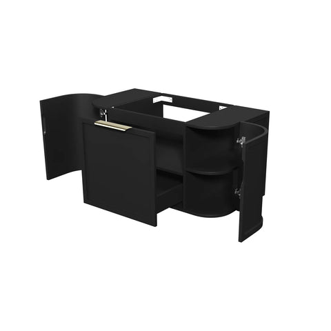 Lancaster Wall Hung Curve Vanity Satin Black (All Size)