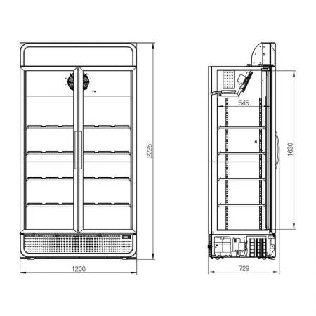 975L Glass Door Display Fridge in Black (C10PRO-H-BK-AU-HU)