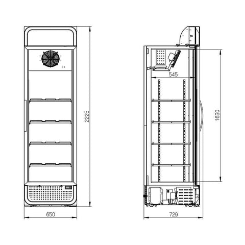 486L Glass Door Display Fridge in Black (C5PRO-H-BK-AU-HU)