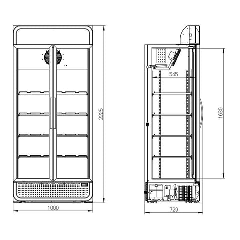 795L Glass Door Display Fridge in Black (C8PRO-H-BK-AU-HU)