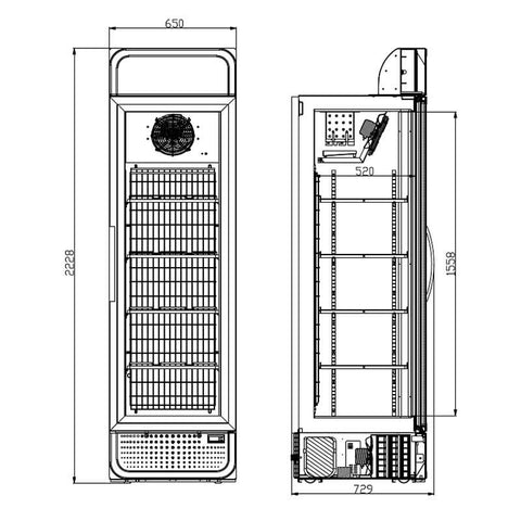 396L Glass Door Display Freezer (F5PRO-H-WH-AU-HU)