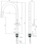 BEN005BN – Bentlee Kitchen Mixer – Brushed Nickel sketch