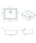 M-GS402B – Como Single Bowl – Granite Sink sketch 1