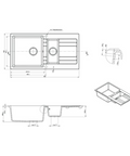 M-GS404B – Ria One & Quarter Bowl With Drainer – Granite Sink sketch