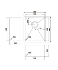 M-S201GM – Single Bowl Sink – Gun Metal sketch