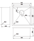 M-S202CP – Single Bowl Sink – Copper sketch