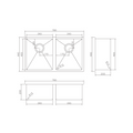 M-S203CP – Double Bowl Sink – Copper sketch