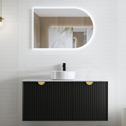 Marlo Single Basin Vanity Vanity Otti Australia 1200mm Quartz Stone Pure White-20mm Above Counter