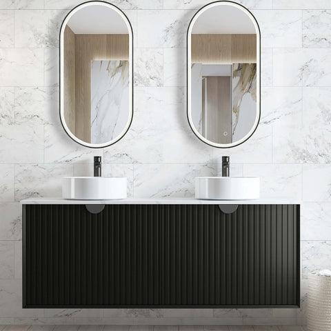 Marlo Double Basin Vanity Vanity Otti Australia 1500mm Quartz Stone Pure White-20mm Above Counter