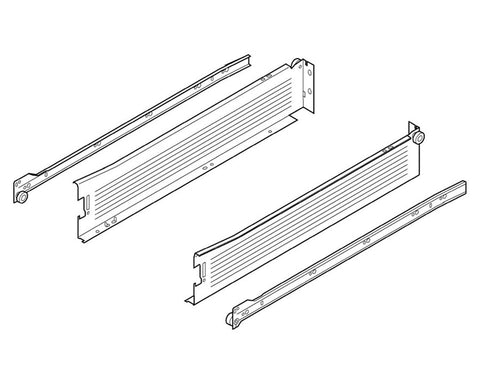 Blum METABOX Single Extension Steel Sides. 86mm. *Sides And Runners