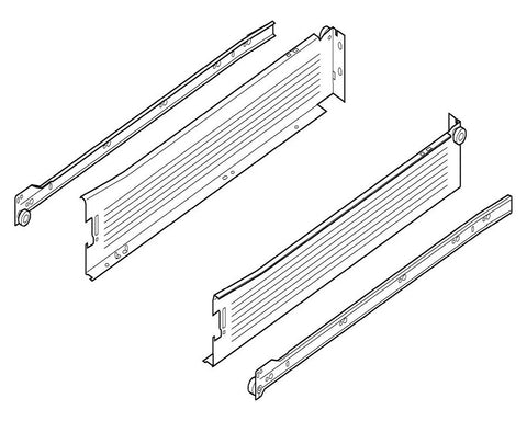 Blum METABOX Single Extension Steel Sides. 86mm. *Sides And Runners