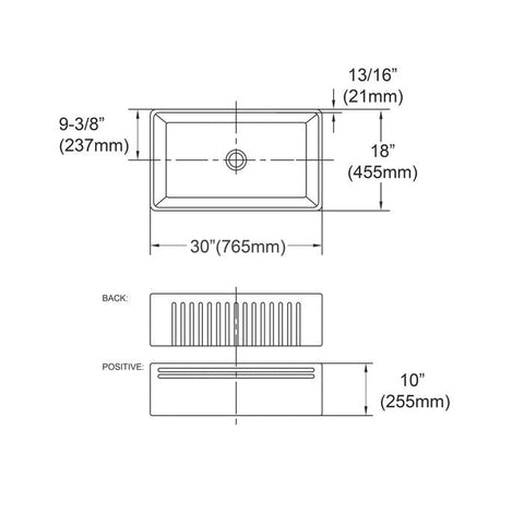 BOSTON Butler Kitchen Sink 765x455x255mm
