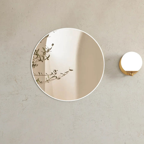 LONDON Round Framed Mirror 700x700mm - Matte White
