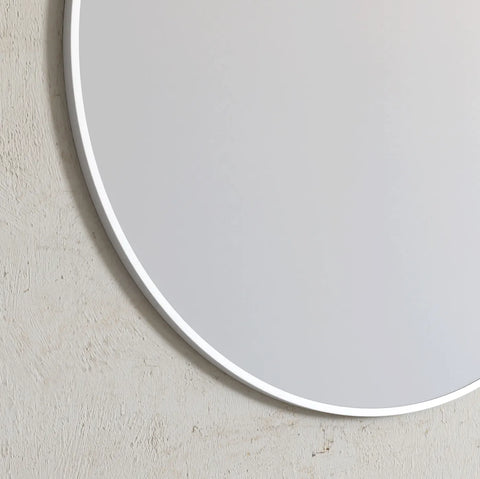 LONDON Round Framed Mirror 700x700mm - Matte White