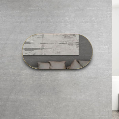 NOOSA Oval Framed Mirror 1200/900mm - Brushed Gold