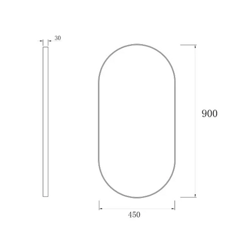 NOOSA Oval Framed Mirror 1200/900mm - Matte Black