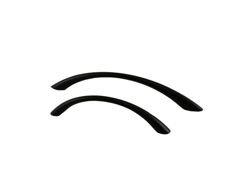 Tapered Bow Handle in Matt Black . Hole Centres: 96mm. Length: 113mm Height: 28mm