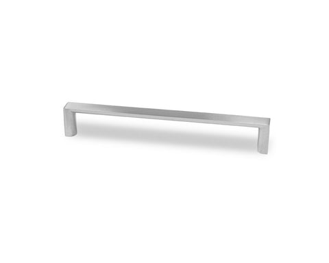Flat D Handle in Stainless Steel Look. Size: 104mm x 12mm Height: 27mm Width: 12mm. Hole Centres: 96mm