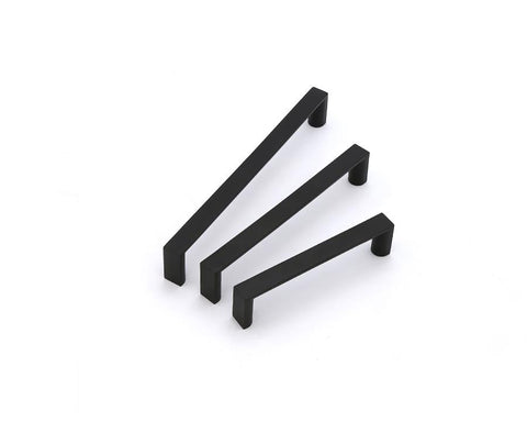Flat D Handle in Matt Black. Size: 168mm x 12mm Height: 27mm Width: 12mm. Hole Centres: 160mm