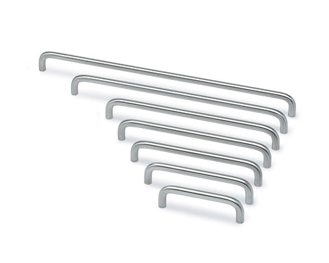 D Pull Handle in Brushed Stainless Steel Look - Height 32mm Width 1