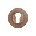 Momo Euro Cylinder Escutcheon in antique bronze finish for enhanced door aesthetics and security.