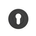 Momo Euro Cylinder Escutcheon in sleek black, designed for Euro profile cylinders, ideal for modern door hardware.