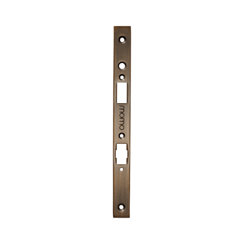 Momo mortice lock forend plate designed for Euro cylinder locks in a premium finish by KitchenLibrary.