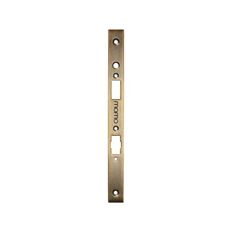 Momo mortice lock forend plate designed for Euro Cylinder locks, offering elegant design and reliable performance.
