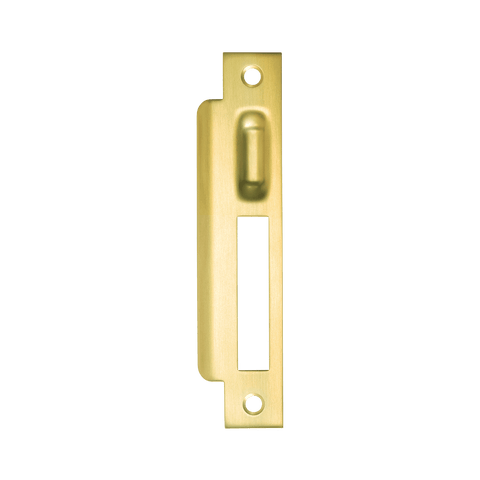 Momo Roller Mortice Lock Strike Plate in gold finish, featuring durable construction for modern entryways.