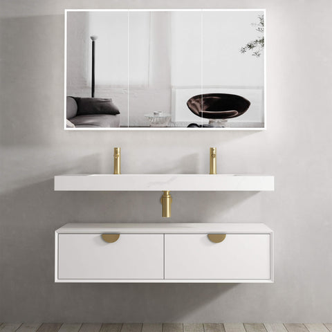 Moonlight Single Basin Vanity with Solid Surface Basin Vanity Otti Australia 1200mm  