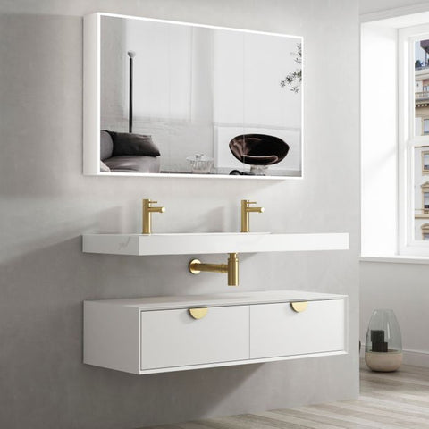 Tiara Wall Hung Vanity and Basin 1200mm White