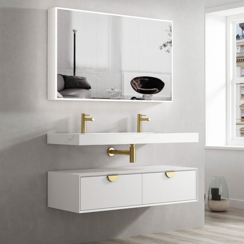 Moonlight Single Basin Vanity with Solid Surface Basin