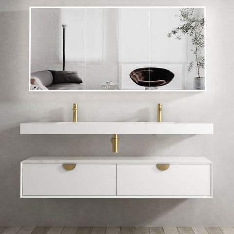 Tiara Wall Hung Vanity and Basin 1500mm White