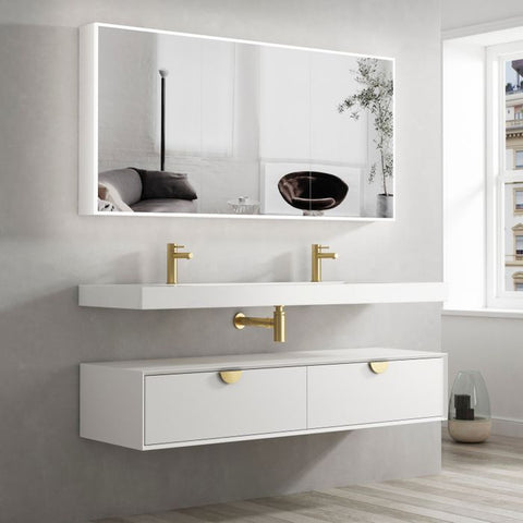 Tiara Wall Hung Vanity and Basin 1500mm White