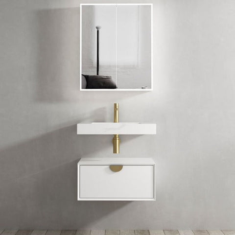 Tiara Wall Hung Vanity and Basin 600mm White