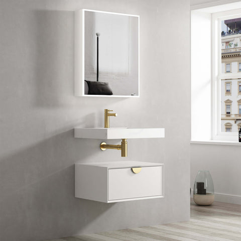 Moonlight Single Basin Vanity with Solid Surface Basin