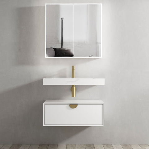 Tiara Wall Hung Vanity and Basin 750mm White