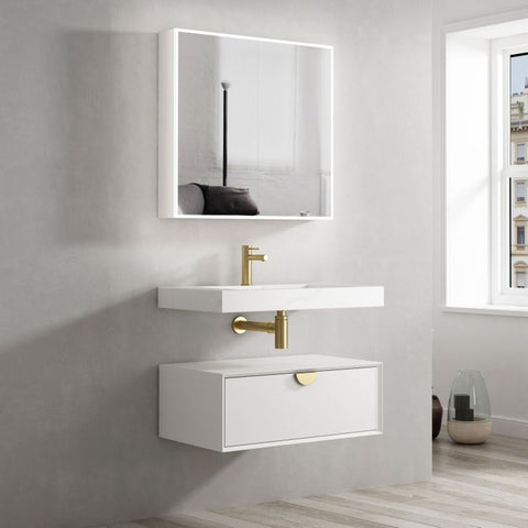 Tiara Wall Hung Vanity and Basin 750mm White