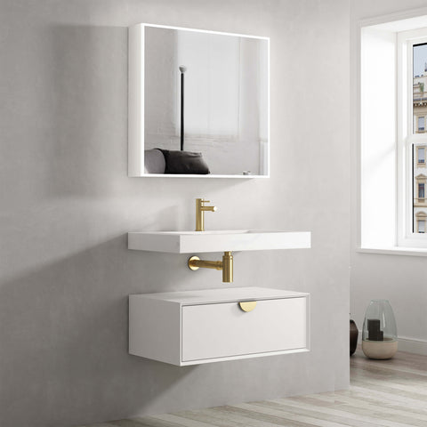 Moonlight Single Basin Vanity with Solid Surface Basin