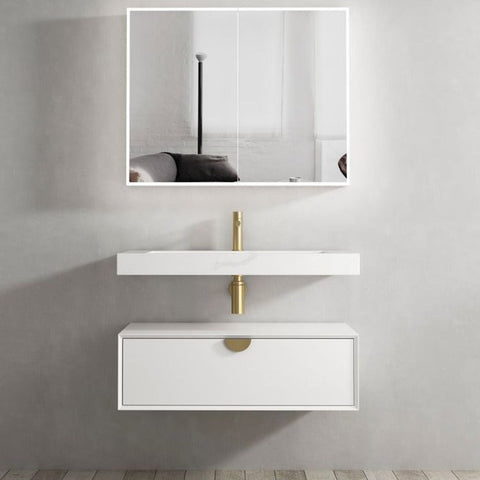 Tiara Wall Hung Vanity and Basin 900mm White